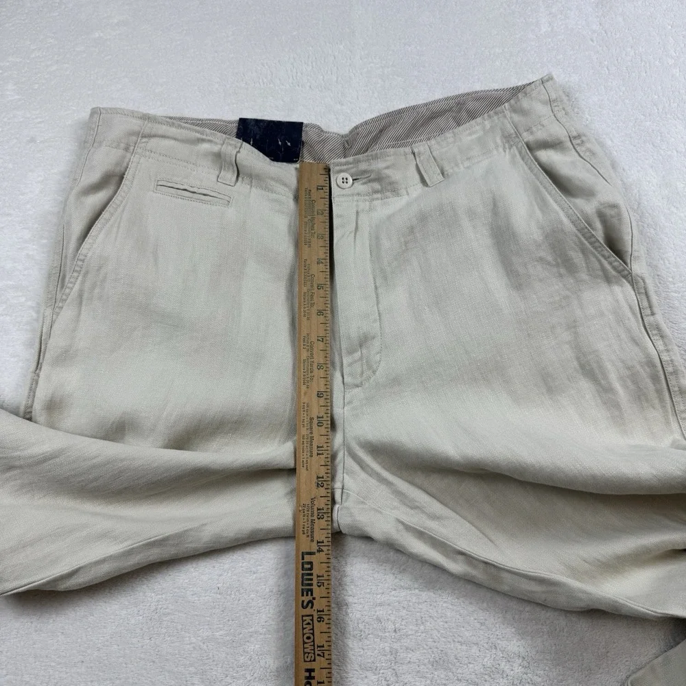 Cremieux Nantucket 100% Linen Pants Men's 38x32 Cream Off White Straight Leg